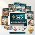 Mockup Economía 360 · Completo (8 tomos + 5 bonos)