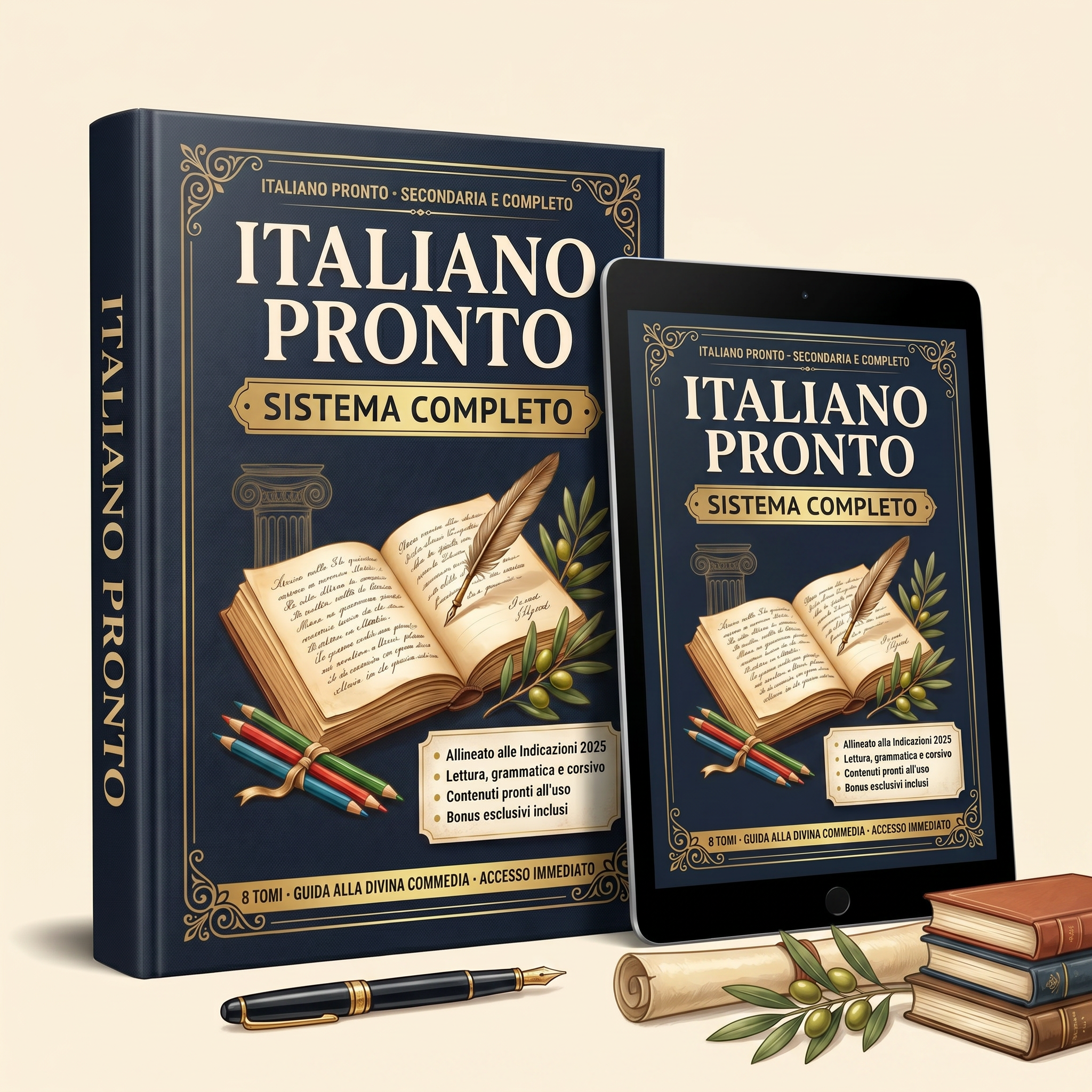 Italiano Pronto — Completo: copertina del sistema che unisce Primaria e Secondaria